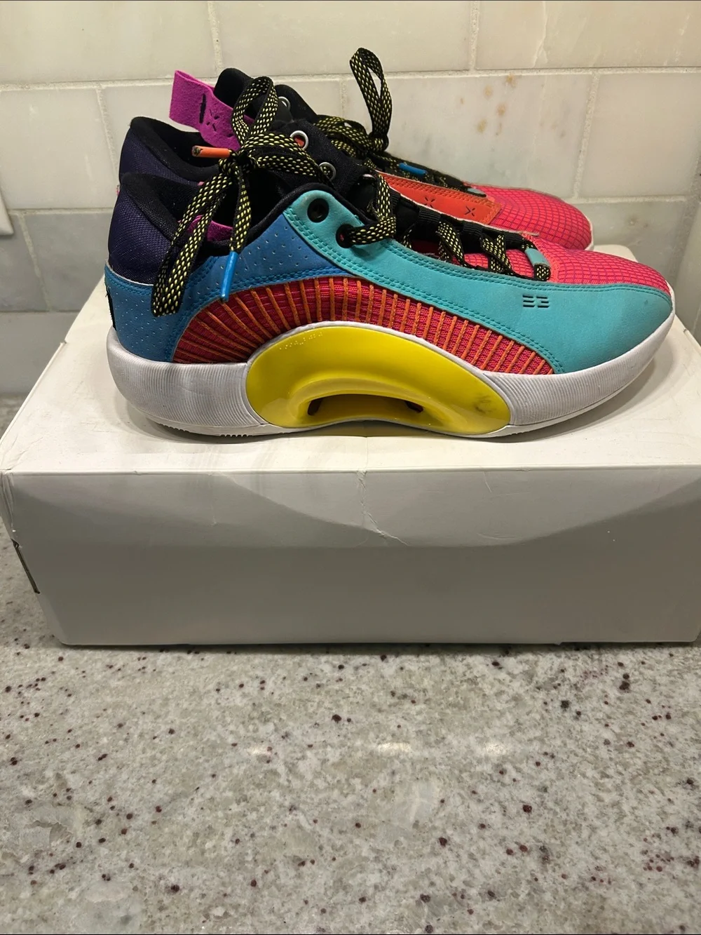 Jordan Kids Low-Top Sneakers - Pink & Aqua with Black Accents